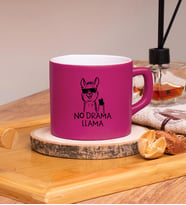 No drama llama Tasarımlı Renkli Nescafe Fincanları 220 ML (Fuşya)