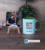 Erkek Kardeş Fotoğraflı Dekoratif Taş, Kupa Bardak Beyaz Hediye (Model 14)