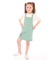 Toontoy Kız Çocuk 2li Salopetli Takım (Yeşil)