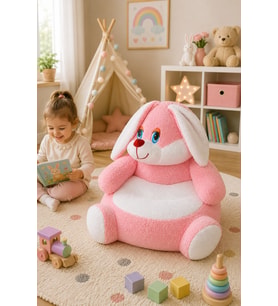 ÖZGÜNER OYUNCAK  Tavşan Pelüş Bebek Çocuk Koltuğu (Pembe)