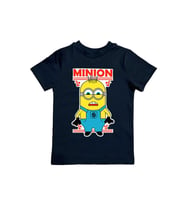 Minions baskılı pamuklu penye kumaş yazlık çocuk tişört (Siyah)