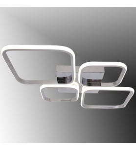 TT050-KR TT Aydınlatma Baklava Desen Krom Kaplama 4 lü Led Avize (Sarı)
