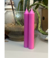 3 lü Paket Orta Boy Şamdan Mum (Pembe)