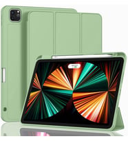 Apple iPad Pro 12.9 4. Nesil ve 3. Nesil Kılıf Pen Charge Kalem Bölmeli 2018 - 2 (Açık Yeşil)