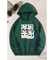 Iridescent Serendipity Baskılı Oversize Sweatshirt (Yeşil)