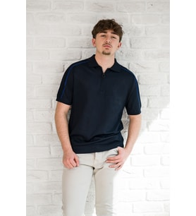 Microfilament Kumaş Fermuarlı Polo Yaka Slimfit T-shirt (Lacivert)