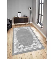 Dijital Baskılı Yıkanabilir Kaymaz Modern Renkli Salon Halısı Mutfak Halısı Yolluk ND-HY-939 (Gri)