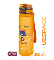 Uzspace Figürlü 500 ml Tritan Çocuk Su Matarası (Turuncu)
