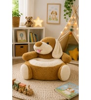 Özgüner Oyuncak Köpek Peluş Bebek - Çocuk Koltuğu (%100 Yerli) (Kahverengi)