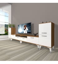 Decoraktiv Eko 9220 Slm Silver Tv Ünitesi Tv Sehpası (Beyaz - Kahverengi)
