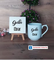 Gelin Dekoratif Taş, Kupa Bardak Kırmızı Hediye (Model 4)