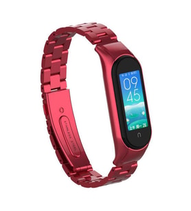 Xiaomi Mi Band 6 KRD-04 Metal Kordon (Kırmızı)