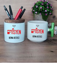 Optisyen Hediye Sepeti Kupa Bardak T Kulplu, Kalemlik Hediyeleri Tıp Bayramı Hediyesi (Model 8)