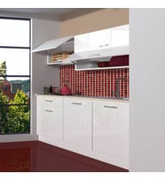 Decoraktiv Style 160 MDF Hazır Mutfak Dolabı - Tezgah Dahil - Parlak Beyaz (Beyaz)