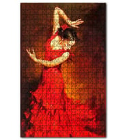 Cakapuzzle Kırmızı Elbiseli Flemenko Dansçısı Kadın Puzzle Yapboz MDF (Ahşap) (255 Parça)