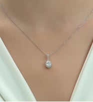 Pırlanta Modeli Zarif Kadın Kolye 925 Ayar Gümüş, Kadın Kolye, ZRFPRLNTSK001 (Beyaz)