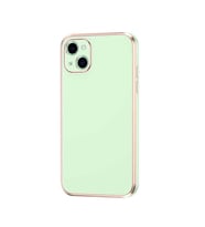 Apple iPhone 13 Kılıf Zore Bark Kenarları Altın Renk Kılıf (Yeşil)