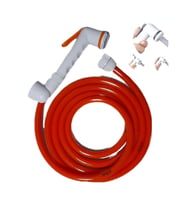 Plasyay Yerli Düz Tekne Yat Karavan Duş ve Yıkama Sulama Hortumu Şattaf Başlıklı Set 1.5 Metre (Turuncu)