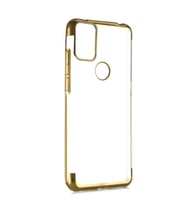 Alcatel 3X 2020 Kılıf Zore Dört Köşeli Lazer Silikon Kılıf (Gold)