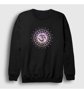 Presmono Unisex Beyaz Om Sembol Meditasyon Hediye Yoga Sweatshirt 512951tt (Siyah)