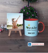 Resim Öğretmeni Fotoğraflı Dekoratif Taş, Kupa Bardak Beyaz Hediye (Model 13)