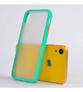 Apple iPhone XR 6.1 Kılıf Zore Fri Mat Yüzey Renkli Kenar Kılıf (Turkuaz)