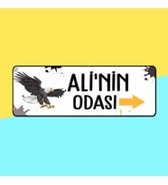 İsimli Oda Kapısı Panosu  Baykuşlu,Fatofotofan (Siyah)