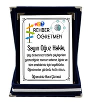 Rehber Öğretmene Hediye İsim Baskılı Plaket - Öğretmenler Günü Hediyesi (Lacivert)