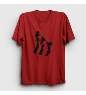 Presmono Unisex Sarı Pieces Chess Satranç T-Shirt 337670tt (Kırmızı)