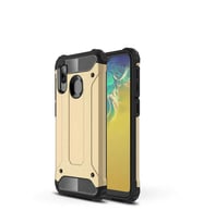 Galaxy A20E Armor Hybrid Ultra Koruma Kamera Korumalı Zırh Kılıf (Gold)