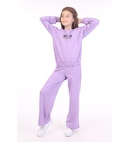 Toontoy Kız Çocuk Baskılı Eşofman Takım (Lila)