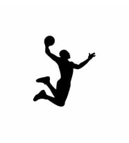Basketbol Silüet Araba Sticker siyah 14x16 CM (Siyah)
