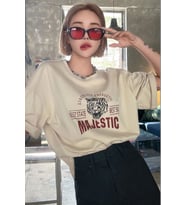 Unisex Majestic Baskılı T-shirt (Bej)