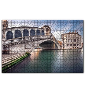 Cakapuzzle İtalya Venedik Riyalto Köprüsü Kilise  Puzzle Yapboz MDF (Ahşap) (255 Parça)