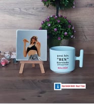 Motto Yeni Bir Ben Fotoğraflı Dekoratif Taş, Kupa Bardak Beyaz Hediye (Model 12)