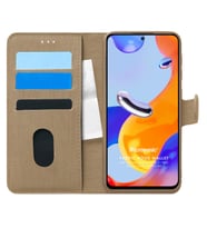 Microsonic Xiaomi Redmi Note 12 Pro 4G Kılıf Fabric Book Wallet Siyah (Gold)
