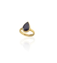 Kadir Jewellery 22 Ayar Altın Kaplama Zirkon Taşlı Ayarlanabilir Kadın Moda Yüzük (Mor)