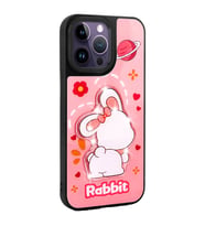 iPhone 14 Pro Kılıf Parlayan Kabartmalı İkonik Figürlü Amas Silikon Kılıf (Pembe)