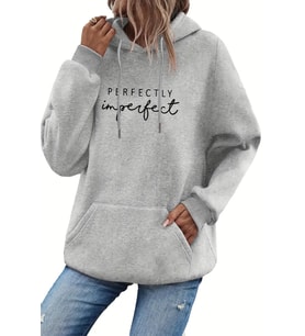 Perfectly Baskılı Oversize Sweatshirt (Gri)