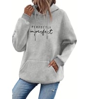 Perfectly Baskılı Oversize Sweatshirt (Gri)