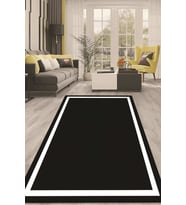 Dijital Kaymaz Taban Yıkanabilir Modern Renkli Salon Halısı Mutfak Halısı Yolluk ND-HT-830 (Siyah)