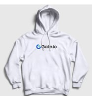 Presmono Unisex Beyaz Logo Bitcoin Blockchain Gate Io Kapüşonlu Sweatshirt 485279tt (Beyaz)