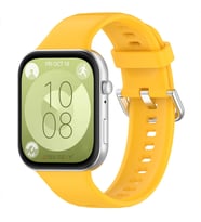 Sneezy Huawei Watch Fit 3 Kordon - PureLux Soft Tokalı Silikon Kordon (Sarı)