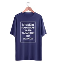 BYVOL Kendin Tasarla T-shirt Kişiye Özel Tişört Baskılı Tshirt (Lacivert)