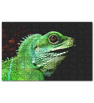 Cakapuzzle Parlak Yeşil Renkleriyle Kertenkele Puzzle Yapboz MDF (Ahşap) (255 Parça)