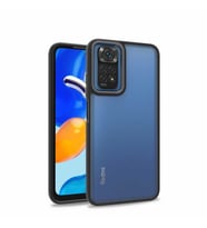 Xiaomi Redmi Note 11 Pro 5G Kılıf Kamera Nikelaj Kenar Renkli Kapak (Siyah)