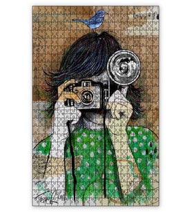Cakapuzzle Yeşil Elbiseli Fotoğrafçı Puzzle Yapboz MDF (Ahşap) (1000 Parça)
