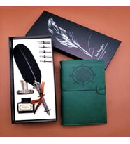Divit Kalem ve Deri Defter Seti (Yeşil)