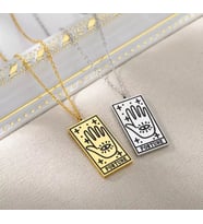 Kişiye Özel 925 Ayar Gümüş Fortune Tarot Kolye (Gold)