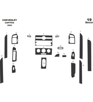 Meriç® Chevrolet Captiva Ön Torpido Kaplama Maun 19 Parça 2007-2012 (Karbon)